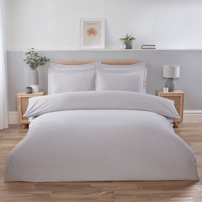 SINGLE DUVET COVER Brushed Cotton Twill Dove Grey
