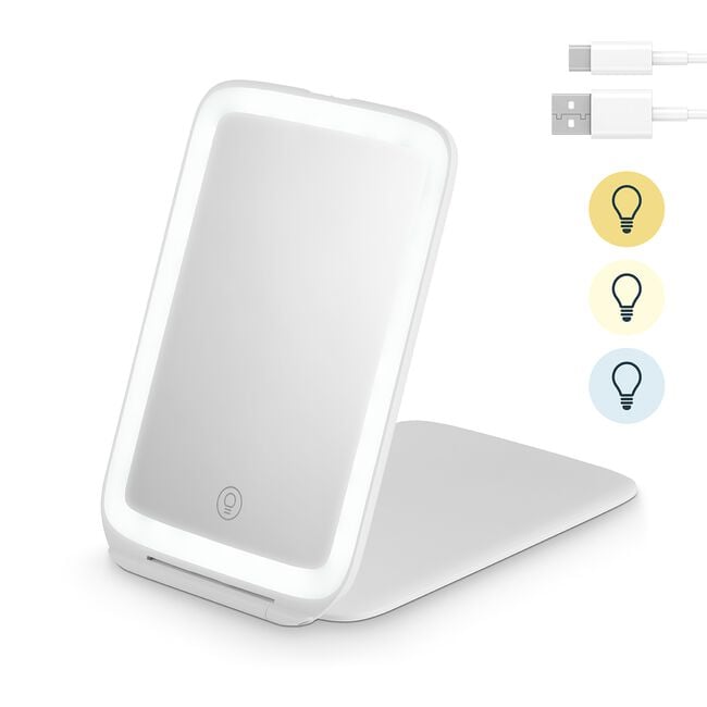 Carmen Rechargeable LED Cosmetic Mirror With Light