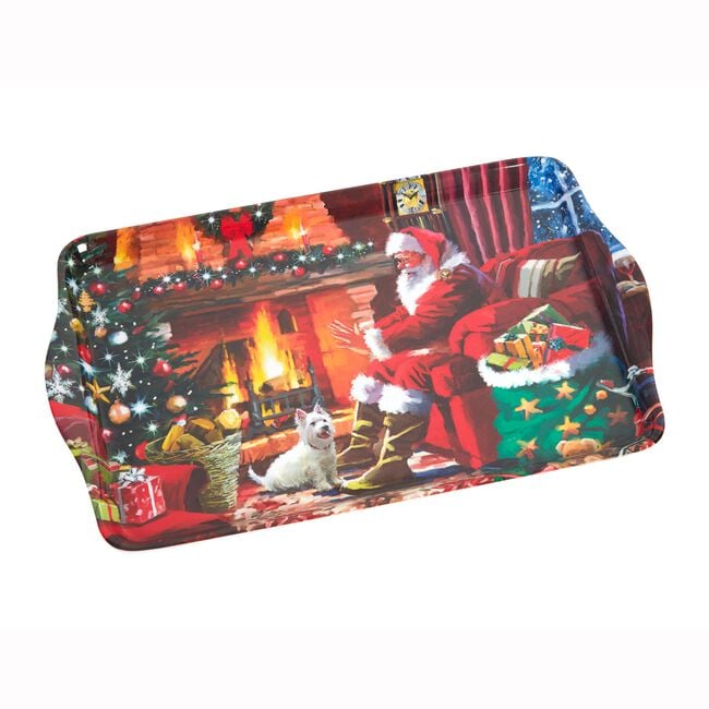 Fireside Santa Serving Tray