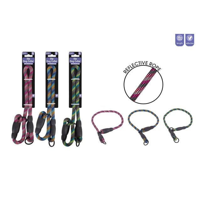 Reflective Rope Slip Dog Collar 55cm