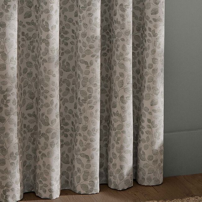 WYLDER GRACE LEAF 168X137 MIST GREY Curtain