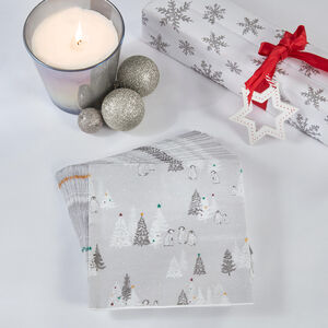 Snowy Penguins Napkins 20 Pack