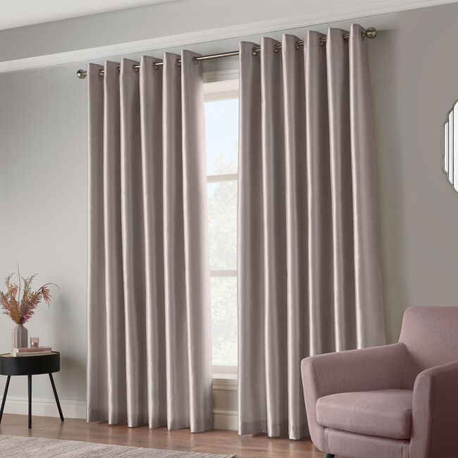 ELEGANZA FAUX SILK SILVER 66x72 Curtain