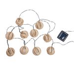 10 Natura Rattan Ball Solar String Lights