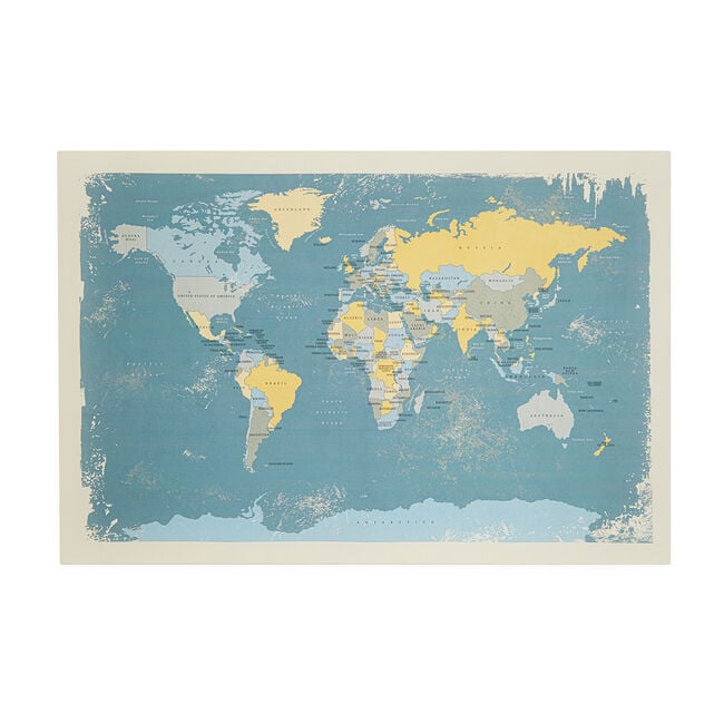 World Map Canvas - 54cm x 74cm