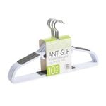 White Hangers with Anti Slip 10 Pack