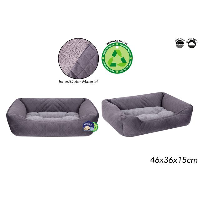 PREMIUM Quilted Grey  Pet Bed - Small