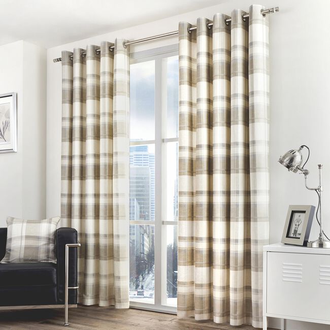 FUSION BALMORAL CHECK NATURAL 66X72 Curtain 
