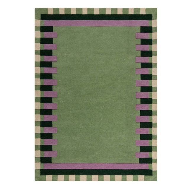 KAI WOOL BORDER GREEN/ PURPLE 160X230cm Rug
