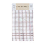 Mono Check Tea Towels 2 Pack - Natural