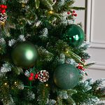 3 PACK 12CM Forest Green Baubles