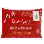Dear Santa Cushion 40cm x 30cm - Red