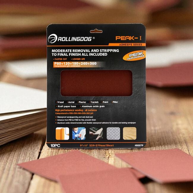 Rolling Dog Mixed Grit Sandpaper 10 Pack
