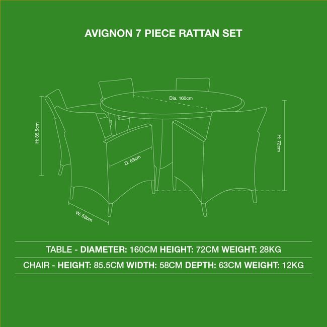 Avignon Premium 7 Piece Rattan Set
