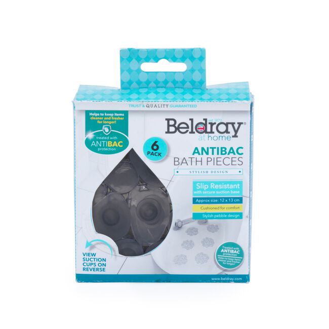 Beldray Antibac Pebble 6pk Safety Bath Mat Set