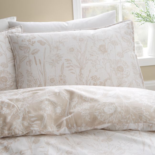 BIANCA SINGLE DUVET COVER Brushed Floral Toile