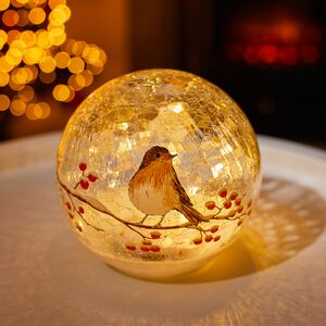 Cashel Living Robin Crackle Effect Ball - 15cm