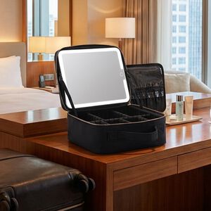 Visage LED Mirror Beauty Makeup Case Black