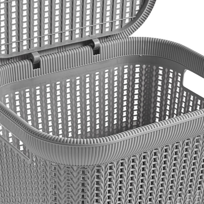 Knit Laundry Hamper Dark Grey 