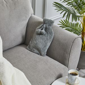 Grey Faux Fur Hot Water Bottle 
