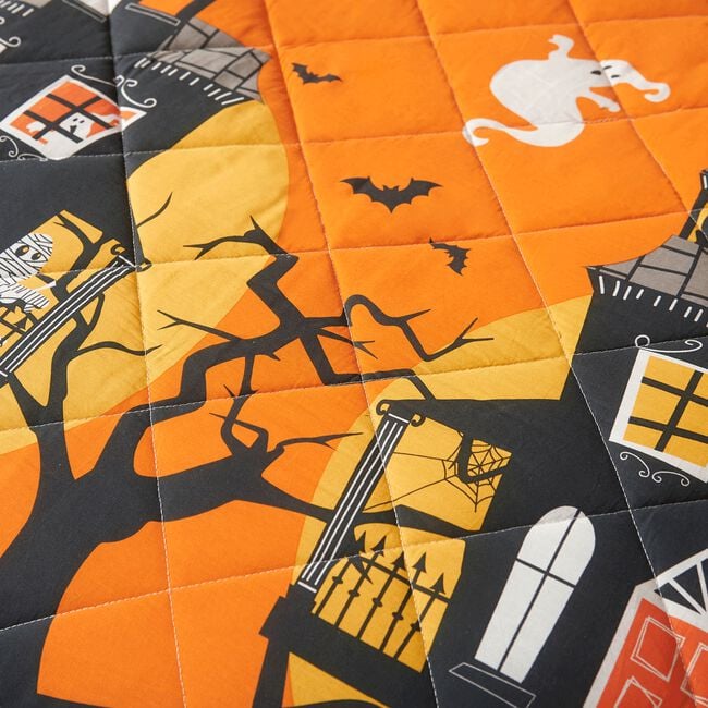 Ghoulville Bedspread 200cm x 220cm - Orange