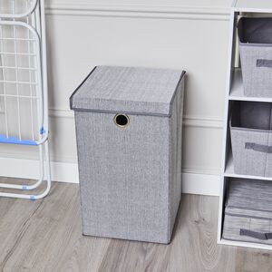 Tweed Light Grey Foldable Laundry Hamper