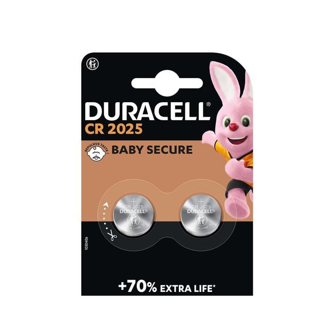 Duracell CR2025 Batteries - 2 Pack