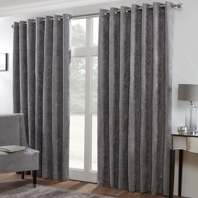B/OUT & THERMAL H/BONE Deep Charcoal 66x54 Curtain