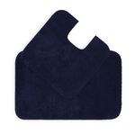 2 Piece Cotton Plain Dye Navy Bathroom Set