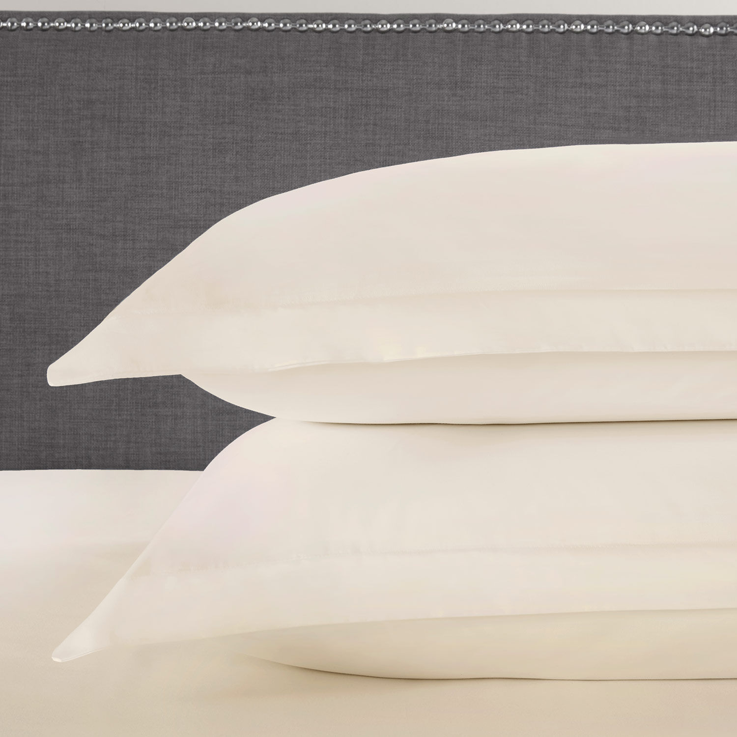 500TC Cotton Oxford Pillowcase Pair Cream Home Store + More