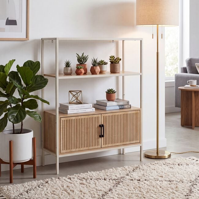 Three Layer Cabinet with Cream Metal Frame