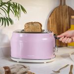 SALTER RETRO PINK CURVED BODY 2 Slice Toaster