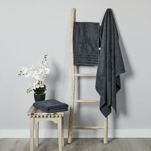  TURKISH COTTON SUPERSOFT 550GSM BLACK Bath Towel