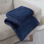 NICOLE DAY FLEECE Navy 150x180cm Throw            
