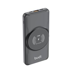 Budi Black 10000mAh Power Bank with Wireless 