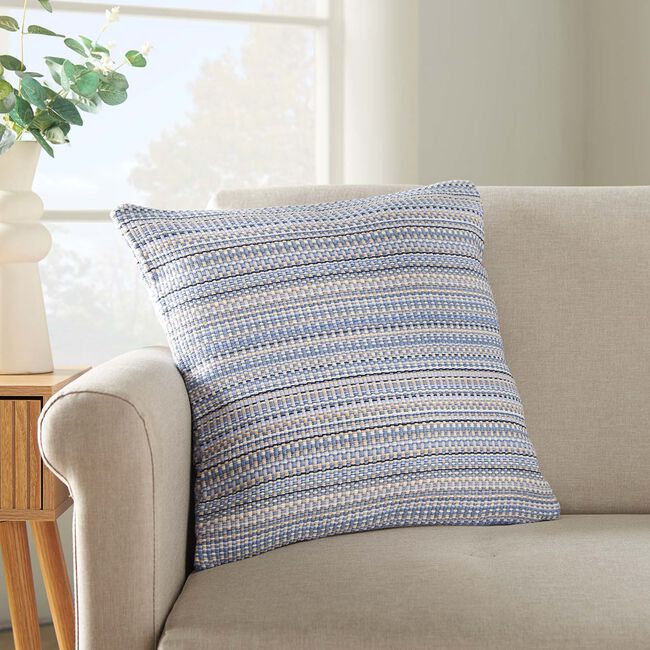 KNITTED STRIPE BLUE 45x45 Cushion
