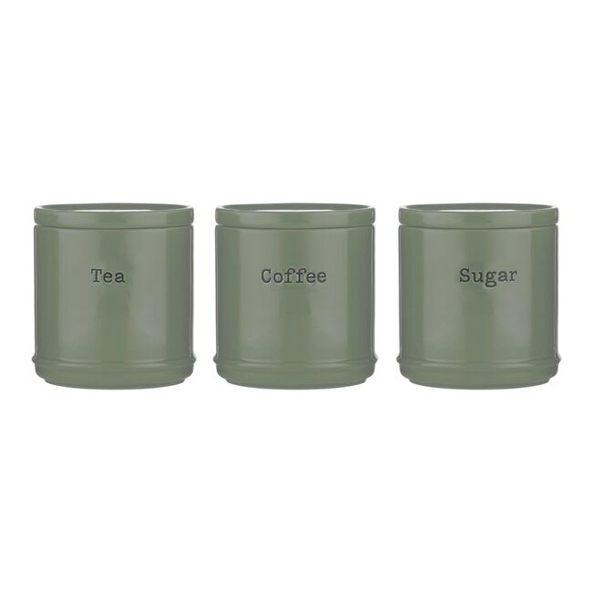 Price & Kensington Set Of 3 Canisters - Sage Green