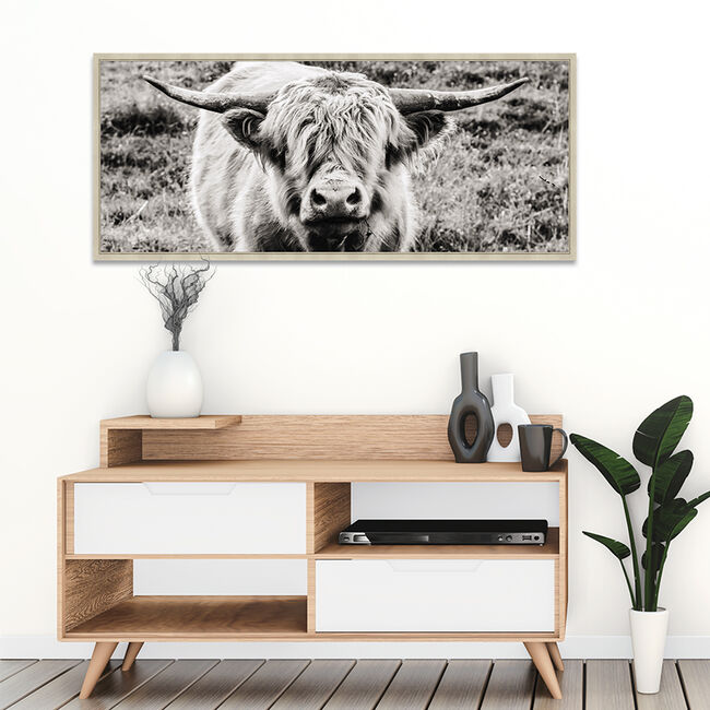 Highland Cow 45cm x 105cm Framed