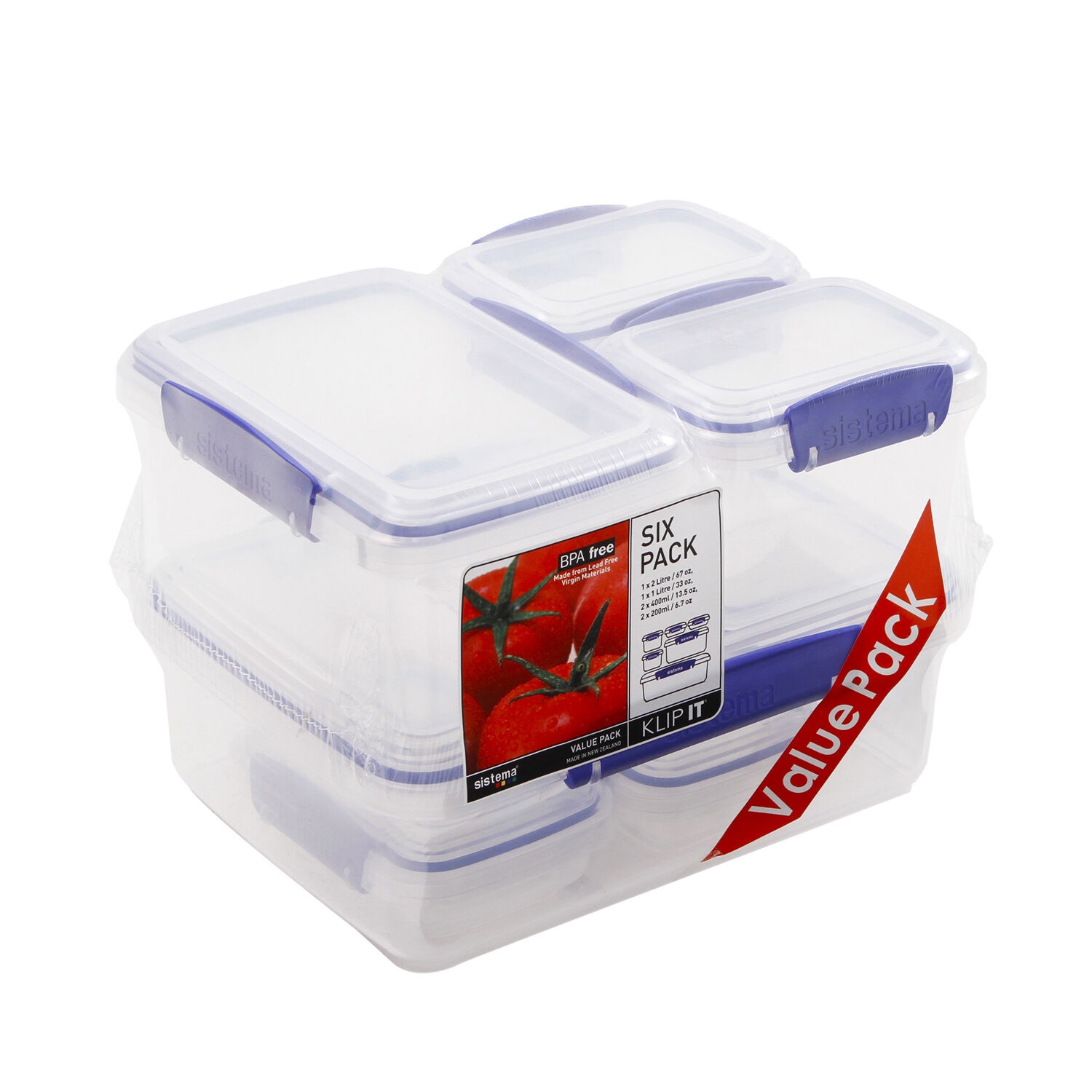 Klip It Airtight Tubs 6 Pack - Home Store + More