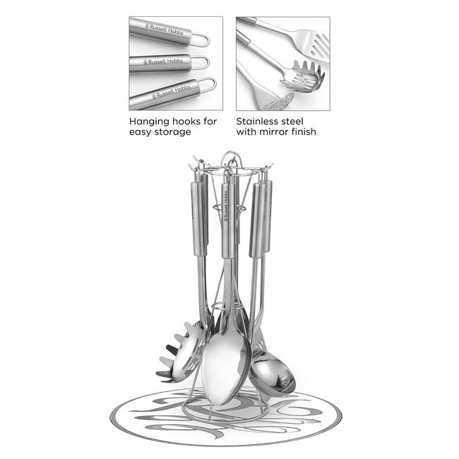 Russell Hobbs 6 Piece Kitchen Utensil Set & Holder