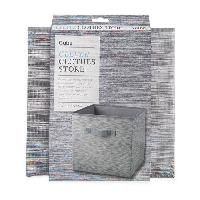 Clever Clothes Cube Storage Charcoal - 30cm x 30cm