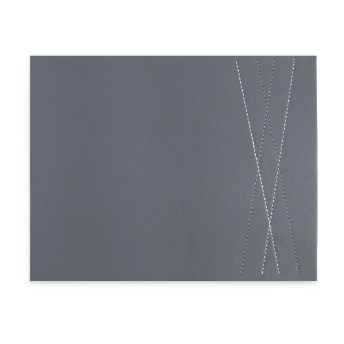 Reversible Leather Diamond Placemats 4 Pack - Grey
