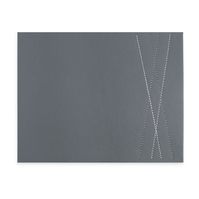 Reversible Leather Diamond Placemats 4 Pack - Grey