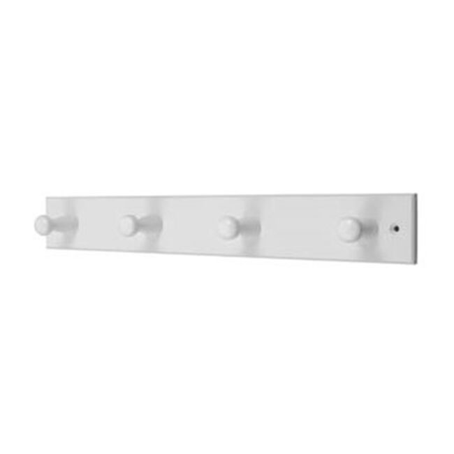 4 Straight Hook White Wooden Board