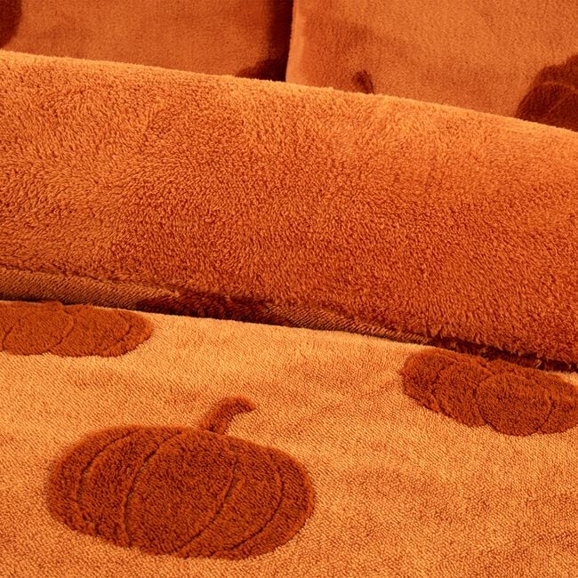 SINGLE DUVET COVER Teddy Fleece Pumpkin