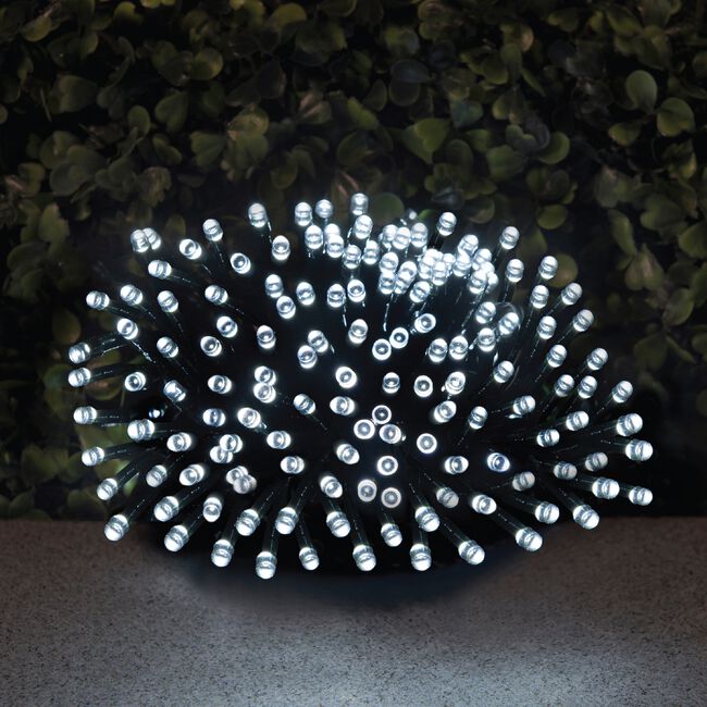 200 LED Solar String Lights White