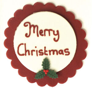 Merry Christmas Icing Edible Cake Topper