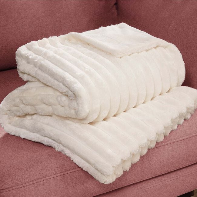 RUANE CORD VELVET WHITE 150x200cm Throw 