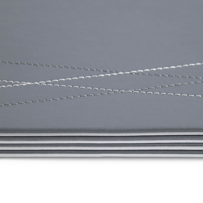 Reversible Leather Diamond Placemats 4 Pack - Grey