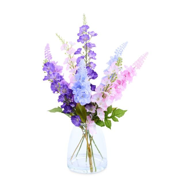 42cm Flower Arrangement In Glass Vase